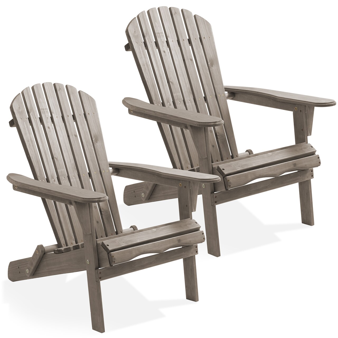 Casafield Folding Adirondack Chair, Cedar Wood Outdoor Fire Pit Lounge Chairs for Patio, Deck, Yard, Lawn and Garden Seating, Partially Pre-Assembled